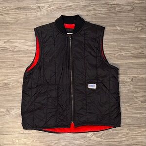 Vintage The Hundreds Puffer Vest Fleece Lined Black Red Men’s Size L